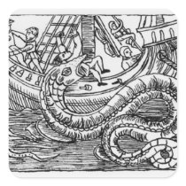 A Sea Serpent Square Stickers