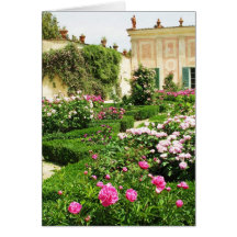 A Serene Formal Rose Garden Greeting Card