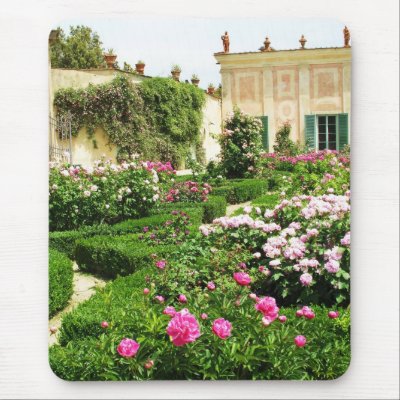A Serene Formal Rose Garden Mousepad by foreverspring