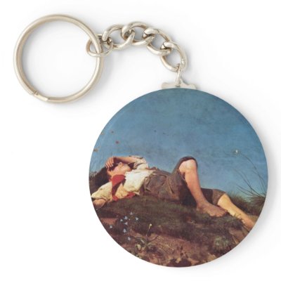 A Shepherd Boy By Lenbach Franz Von Key Chain by Artcollection