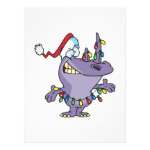 a silly cute christmas santa rhino announcements