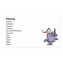 a silly cute christmas santa rhino business cards