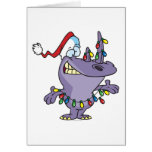 a silly cute christmas santa rhino cards