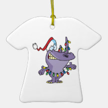 a silly cute christmas santa rhino christmas tree ornaments