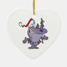 a silly cute christmas santa rhino christmas ornament