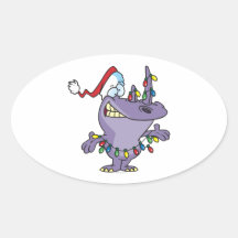 a silly cute christmas santa rhino sticker