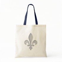 A Silver Fleur-de-lys Canvas Crafts & Shopping Bag