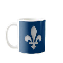 A Silver Fleur-de-lys Mug On Blue Background