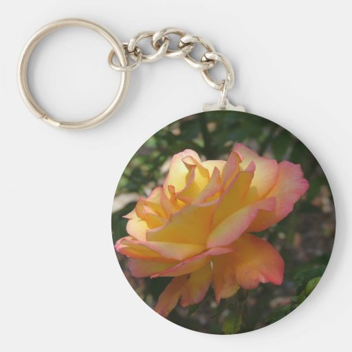 A single beautiful delicate rose keychain