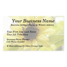 A Single Lemon Yellow Sunflower Business Card