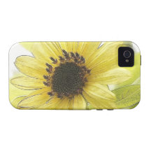 A Single Lemon Yellow Sunflower iPhone 4 Cases