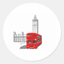 A smiling London Bus Stickers