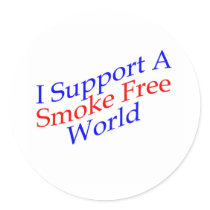 A Smoke Free World Round Sticker