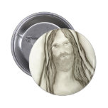 A Solemn Jesus Pinback Buttons