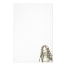A Solemn Jesus Stationery Paper