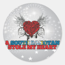 A South Dakotan Stole my Heart Round Sticker