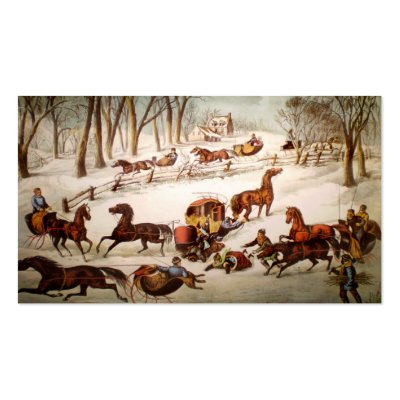A Spill Out on the Snow Christmas Gift Tags Business Card Template by vintageamerican