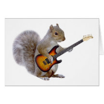 A Squirrel Playing Guitar Greeting Cards