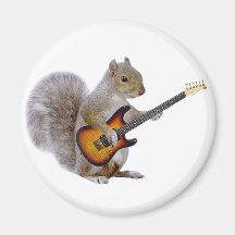 A Squirrel Playing Guitar Refrigerator Magnets