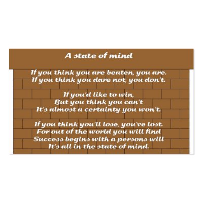 A State of Mind Business Cards by Motivational_Gifts