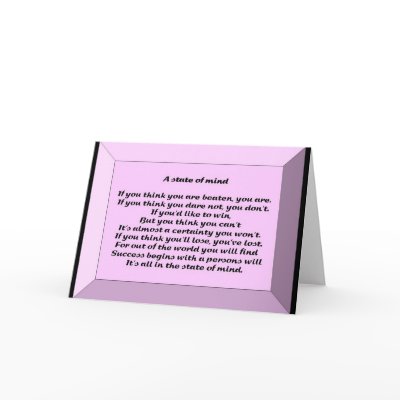 A State of Mind Greeting Card by Motivational_Gifts