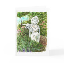 A statue of a Lady with a flute Cards