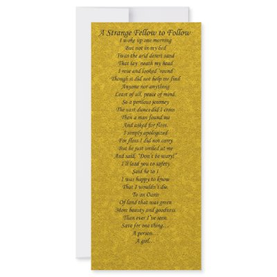 A Strange Fellow To Follow Poetry Card - Set of 25 Rack Card Template by emytnitsuj
