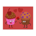 a Stud Muffin giving a flower to a Cupcake Post Card