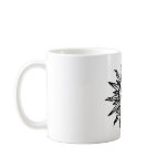A stylized Black and White Sun sign Mug