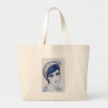 A Sweet Flapper in Blues and Brown Bags