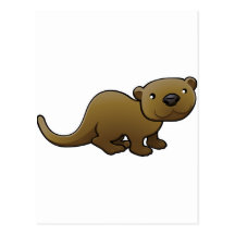 A sweet friendly otter post cards