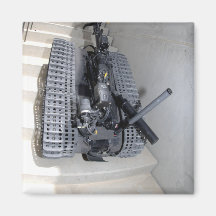 A Talon 3B robot unit climbing a flight of stai Refrigerator Magnets
