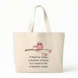 A teacher cares canvas bags