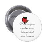 A teacher cares button