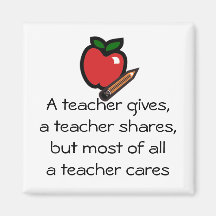 A teacher cares-Customised it Fridge Magnet
