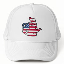 A Teapot in American Flag Colours Mesh Hats