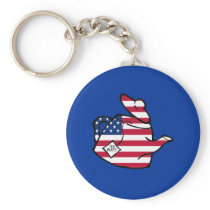 A Teapot in American Flag Colours Key Chains