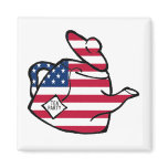 A Teapot in American Flag Colours Fridge Magnet