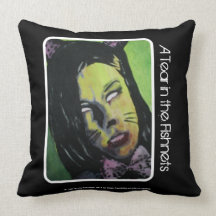 'A Tear in the Fishnets' Zombie (Throw) American M Throw Pillows