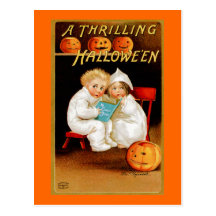 " A Thrilling Halloween" Postcard