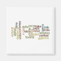 A Through Z Phonetic Alphabet Telephony (Wordle) Magnets
