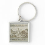 A tiger attacking two onagers keychains