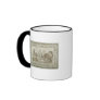 A tiger attacking two onagers coffee mug