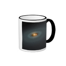 A tight pair of stars and a surrounding disc coffee mug