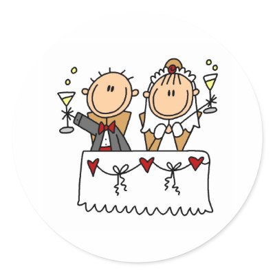 A Toast To The Bride And Groom Sticker by stick_figures