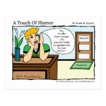 "A Touch of Humour" Chair Massage Comic Post Card