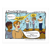 "A Touch of Humour" Massage Therapist Arm Wrestler Post Card