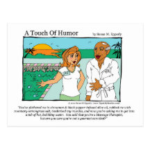 "A Touch of Humour" Spa Massage Cannibal Comic Postcards