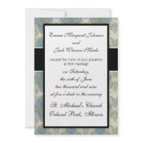 a touch of lovely  peacock damask design personalised invites
