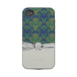 a touch of peacock damask design 2 tough iphone 4 cover